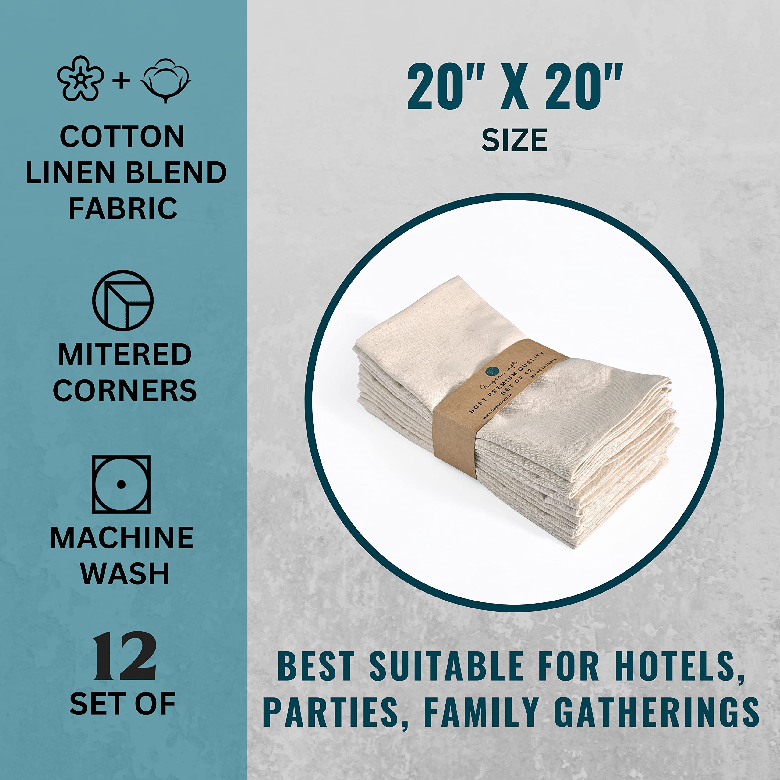 Fingercraft napkins with high absorbency protect clothing during meals.