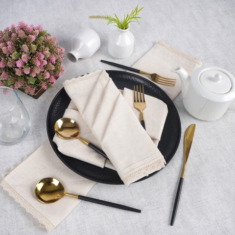 FingerCraft dinner napkins 20x20 ivory stacked, premium quality for gatherings