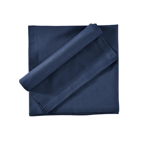 FINGERCRAFT navy napkins are washable and durable for frequent entertaining.