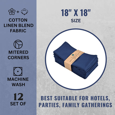 FINGERCRAFT navy napkins being laundered, easy care.