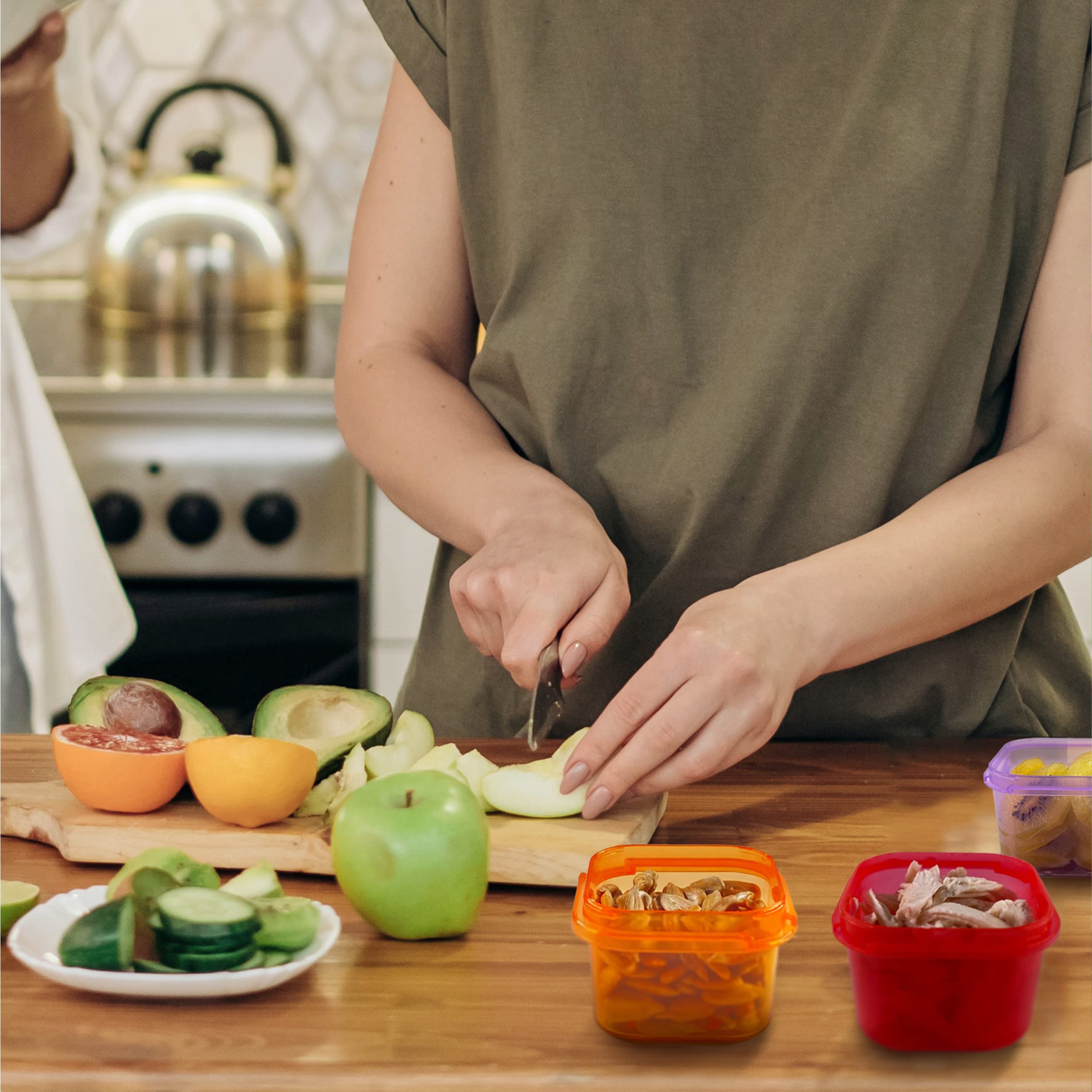 Finorder microwave and dishwasher safe containers for easy cleanup