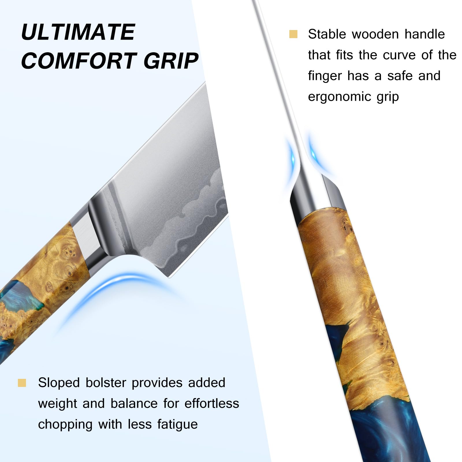 FINTISO celestial resin and wood handle offering a unique grip