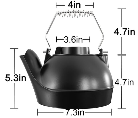 Fire Beauty 2.5-quart capacity kettle for steady humidity.
