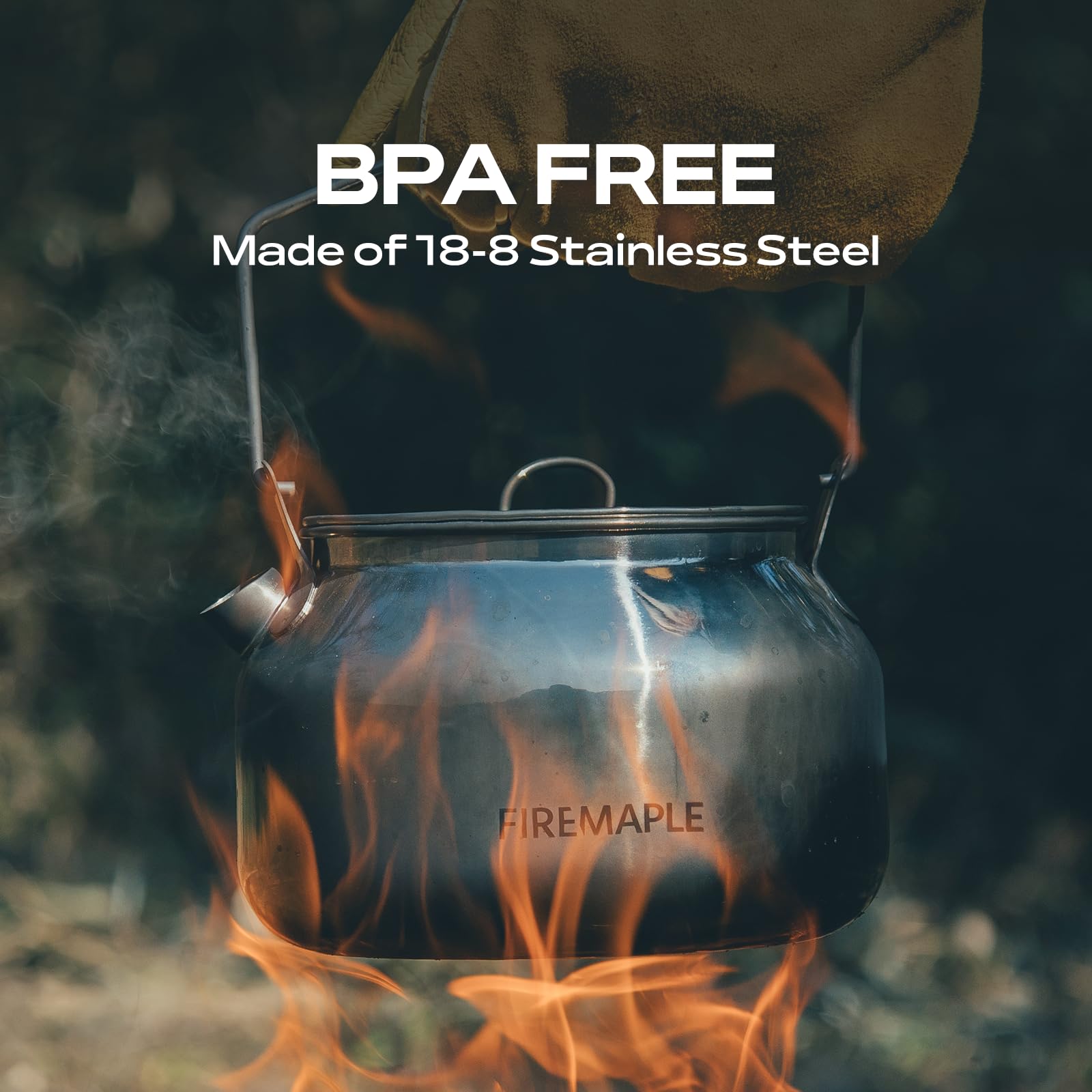 Fire-Maple Antarcti kettle lid secure, quick boils and safe handling around a campfire