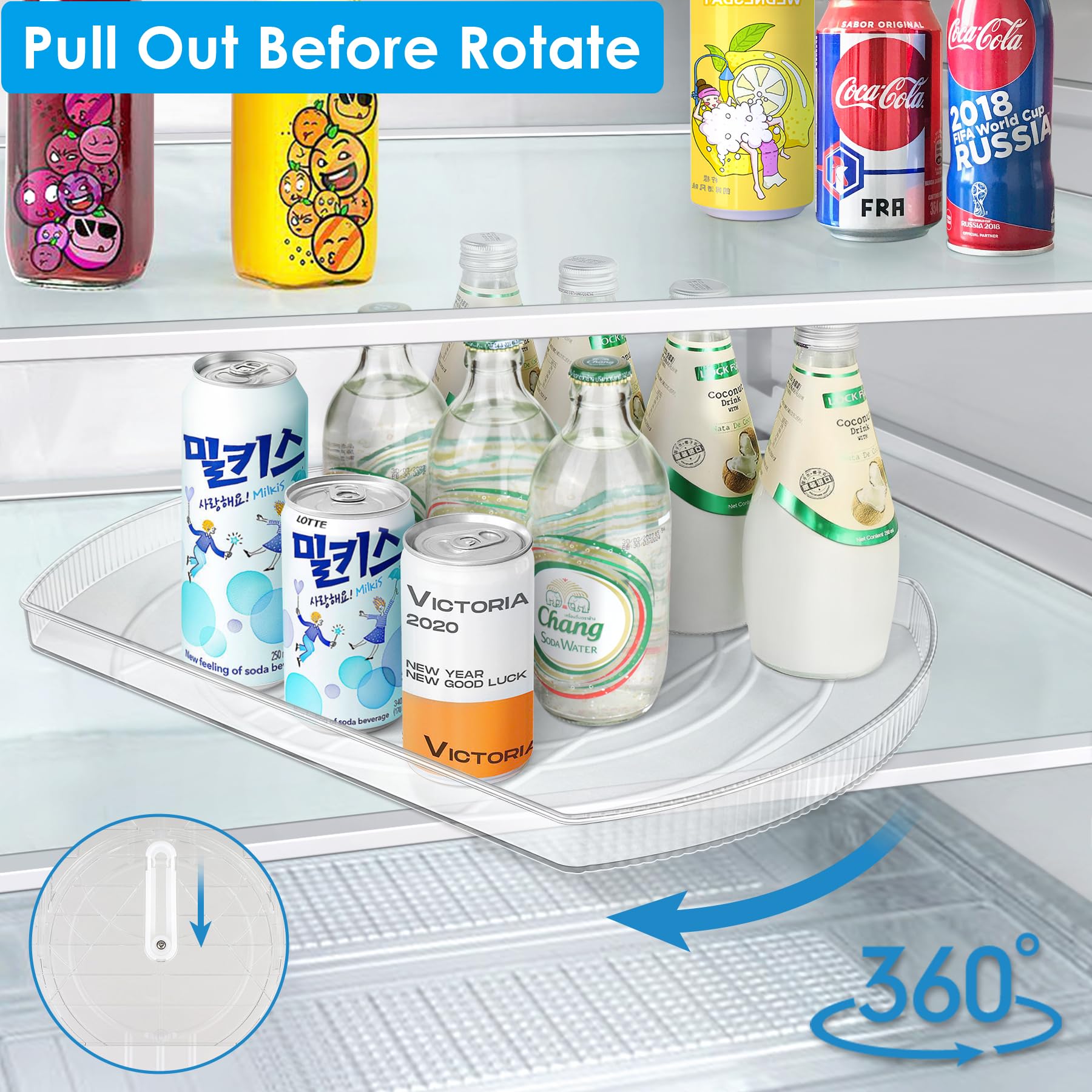 FIRJOY rectangular turntable to maximize fridge storage and accessibility