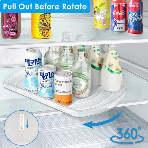 FIRJOY suction cups secure the lazy susan to fridge shelf, reducing movement