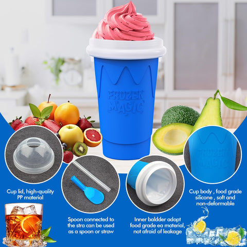 Firjuty Gift-ready blue Slushie Cup for family and friends.