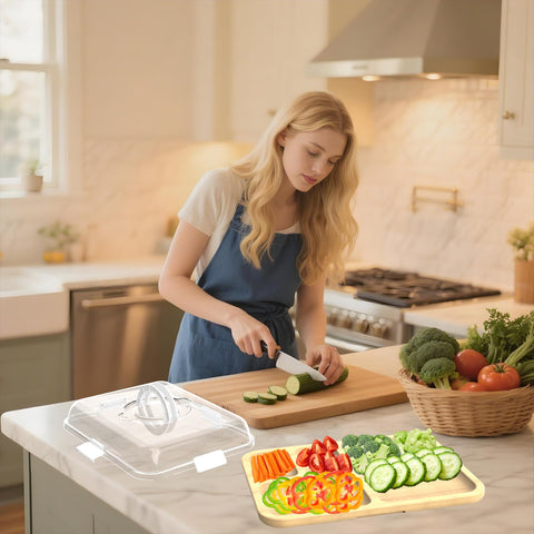 Firjuty bamboo material provides durable natural serving surface for snacks.