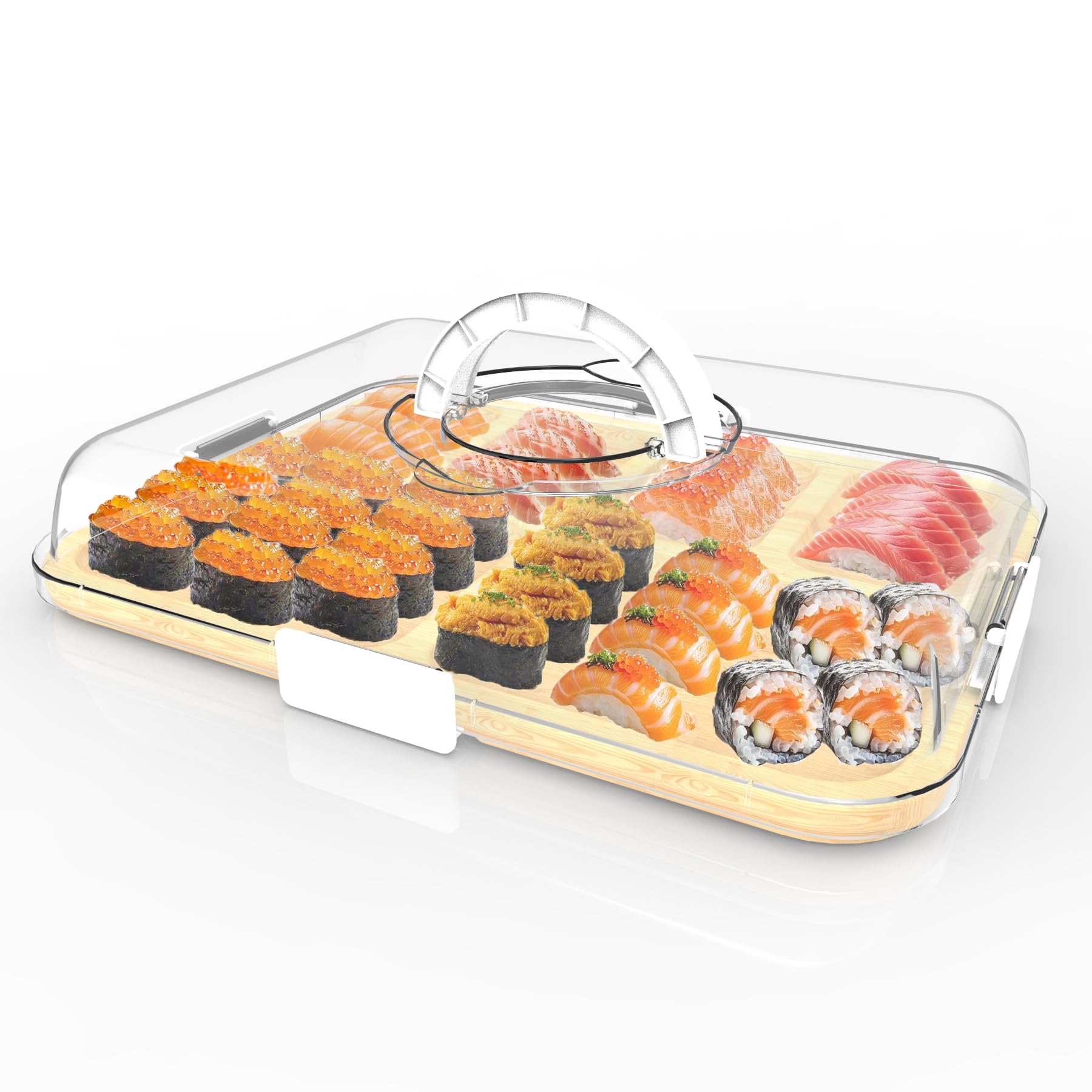 Firjuty bamboo charcuterie board shows six compartments for organized serving.