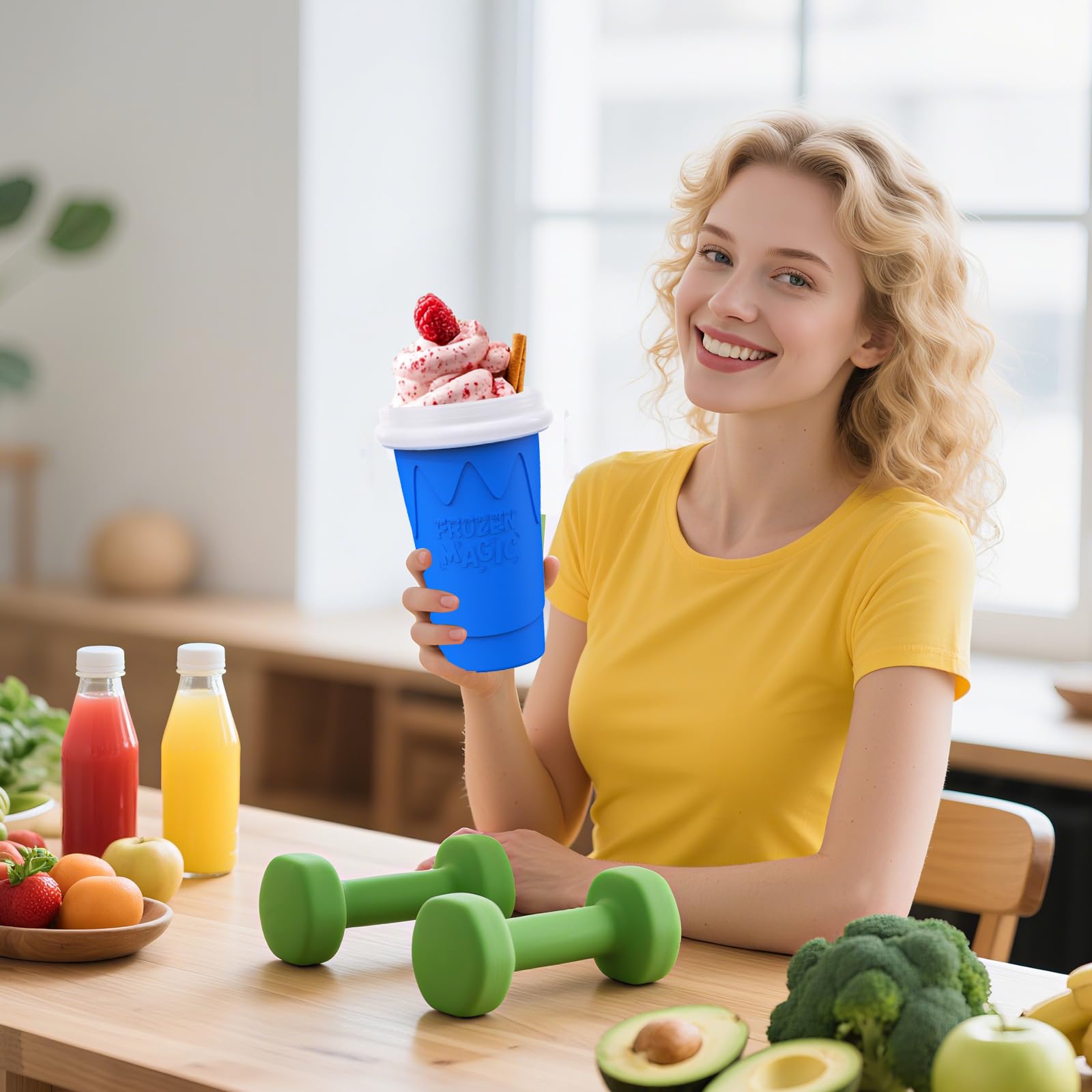Firjuty Slushie Cup is reusable and easy to clean.
