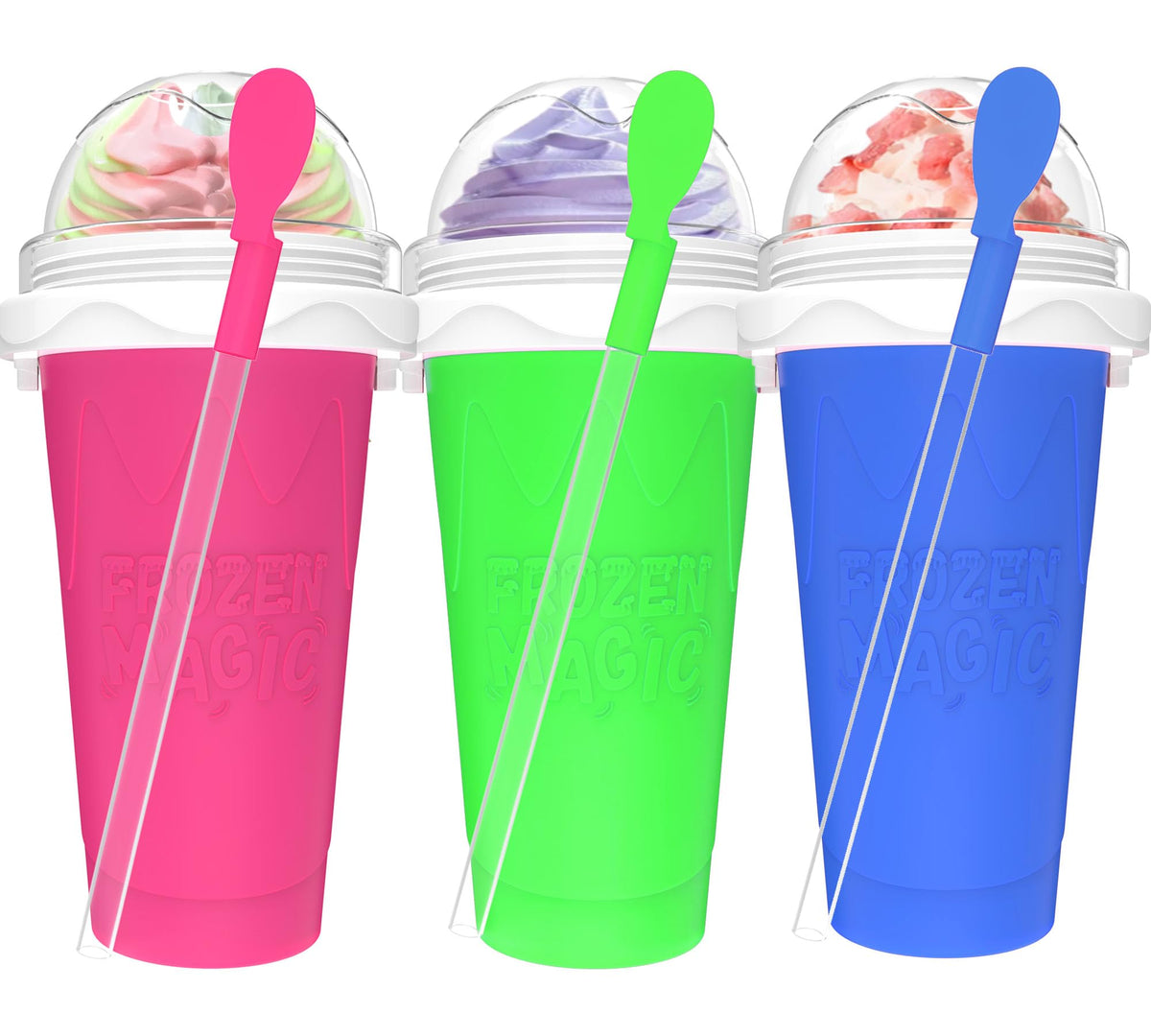 Firjuty slushie cup with freeze-cap in action for quick refreshing slush