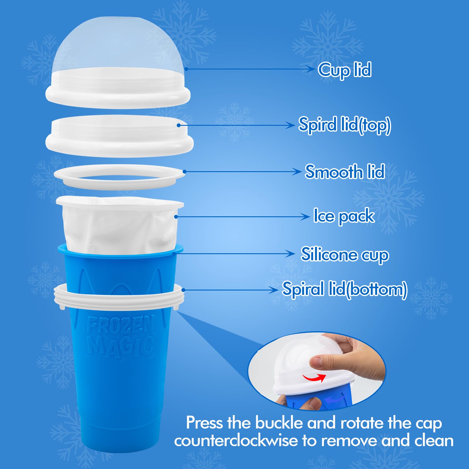 Firjuty Slushie Cup with 2-in-1 straw and spoon for versatile sipping.