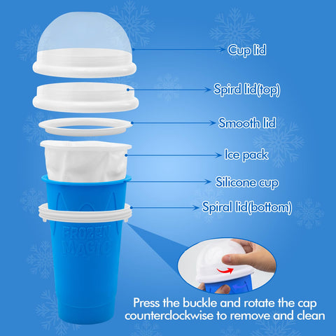 Firjuty Slushie Cup with 2-in-1 straw and spoon for versatile sipping.