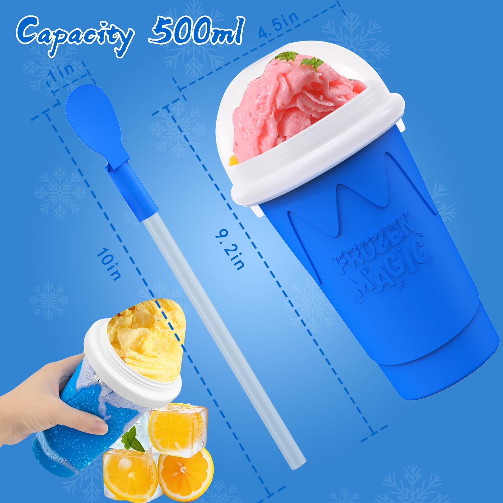 Firjuty Slushie Cup portable for travel, office, and gym use.