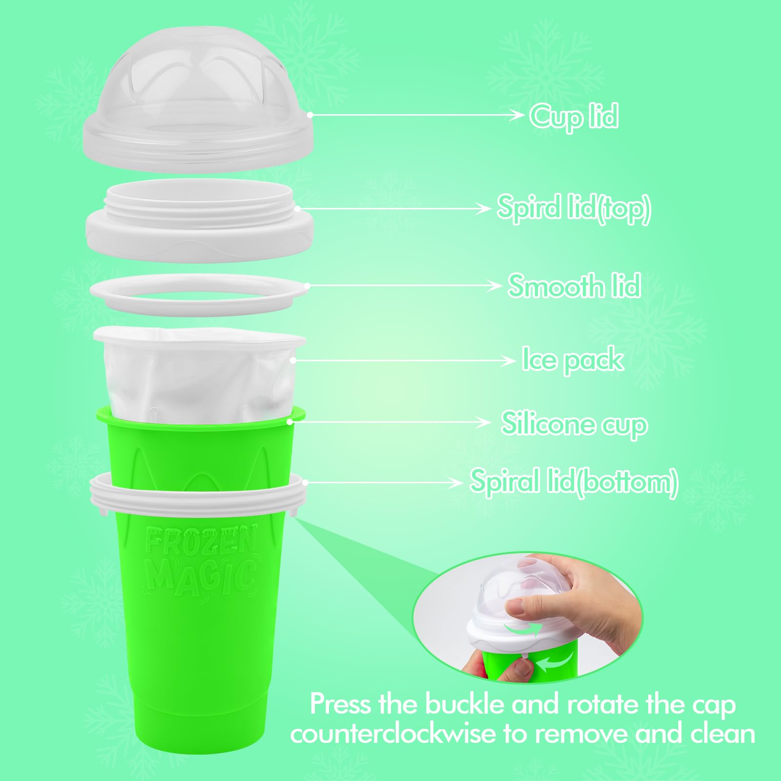 Food-grade silicone construction keeps beverages safe and reusable.