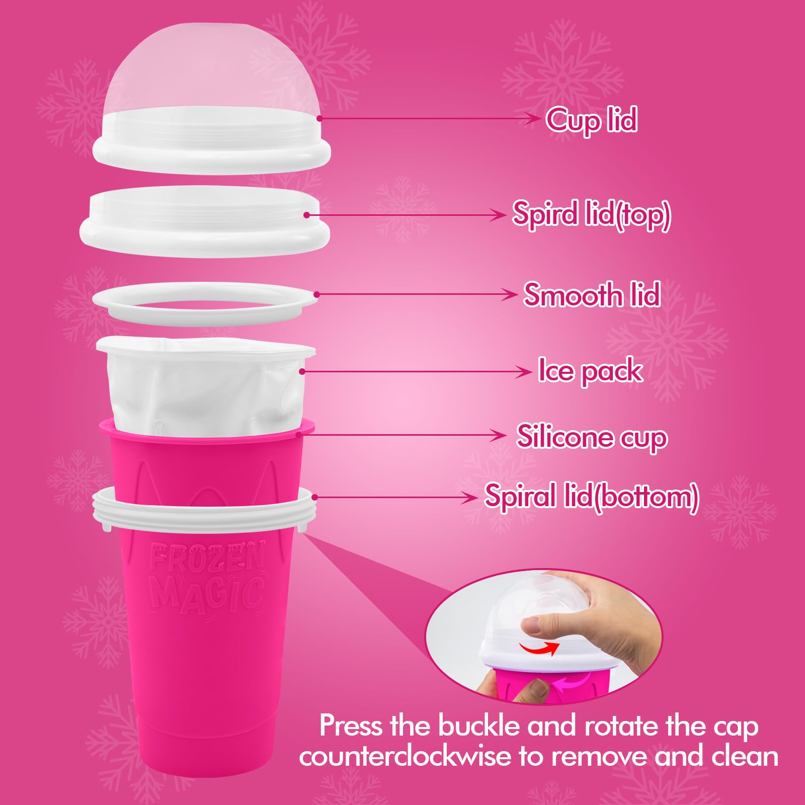 Firjuty slushie cup ready for travel, office, or gym use.