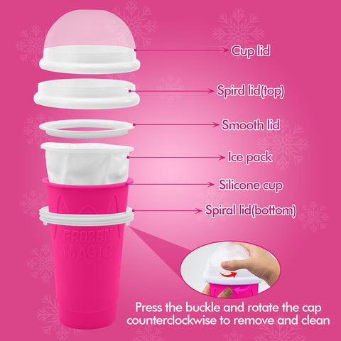 Firjuty slushie cup ready for travel, office, or gym use.