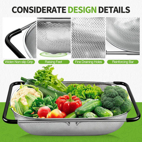FirstE raised feet lift the basket to protect countertops during use.