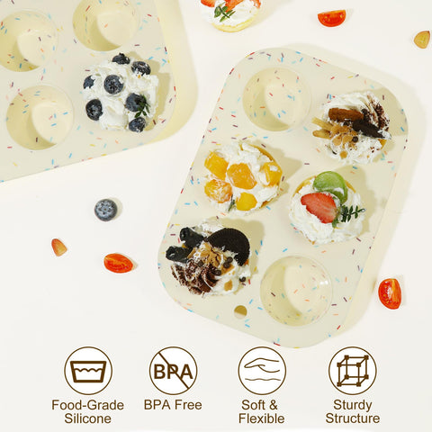 Firstfooby 6-cup standard size ideal for muffins and cupcakes.