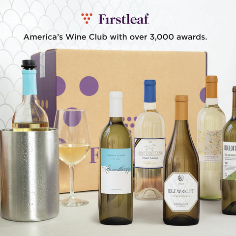 Firstleaf wine chiller with bottle inside illustrates near-universal 750ml bottle compatibility.