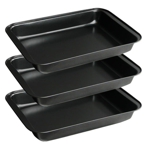 fisden three pack rectangular baking pans for versatile oven cooking