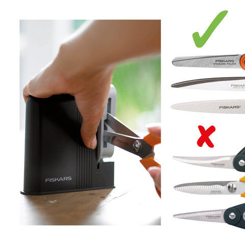 Fiskars Clip-Sharp Sharpener offers fast, reliable sharpening for all scissors.