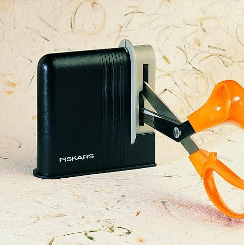 Fiskars Clip-Sharp sharpener interior uses easy-care material for upkeep.