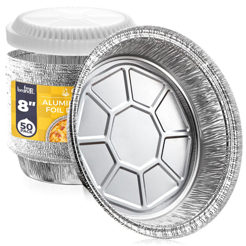 Fit Meal Prep 8-inch round aluminum pan with clear lid for even baking and easy storage.