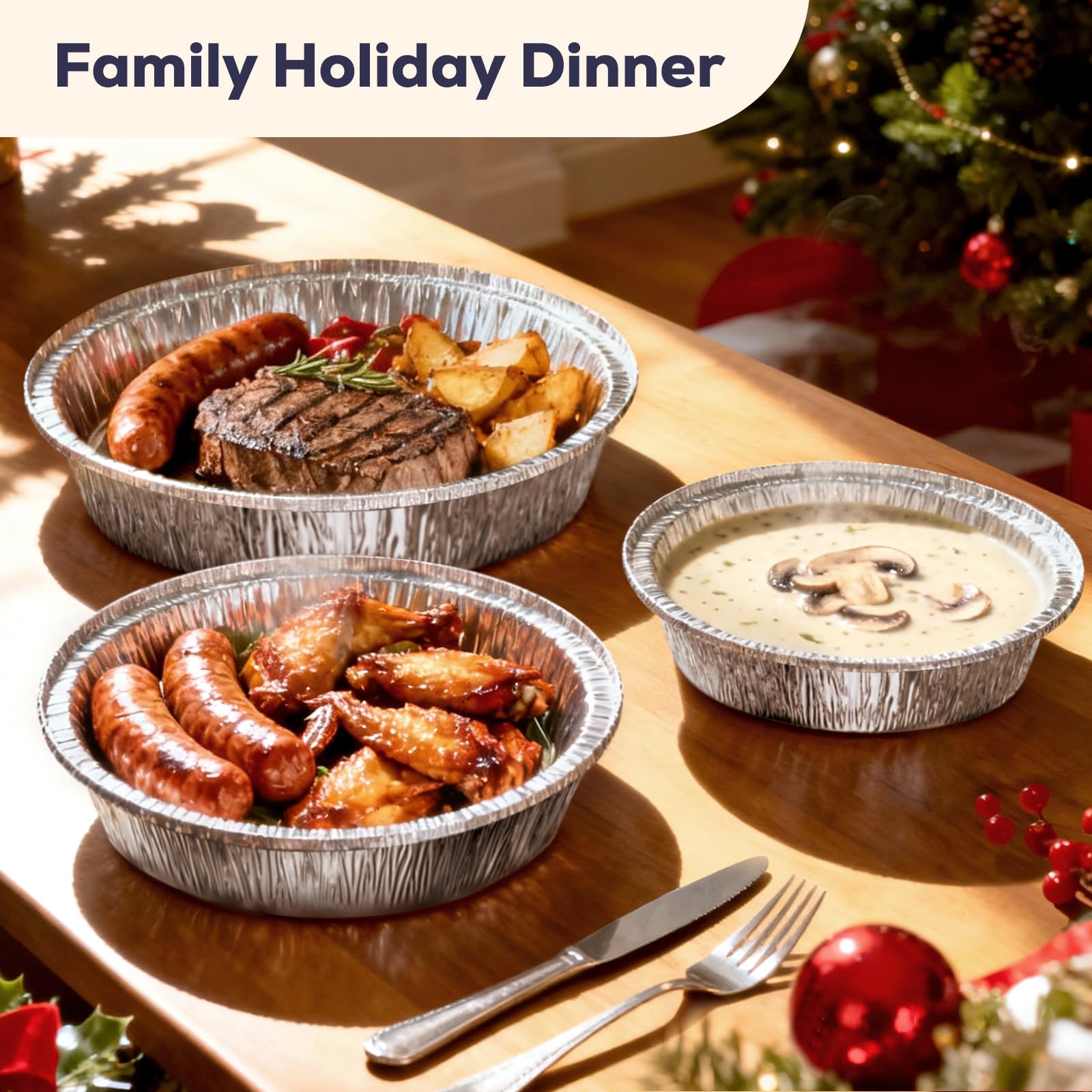 Fit Meal Prep durable aluminum pan supports casseroles and pastries.