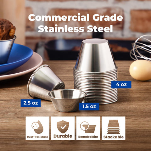 Fit Meal Prep durable reusable ramekins stacked for organized storage.