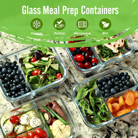 FIT Strong & Healthy 2-compartment container close-up for portion control.