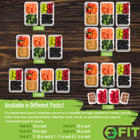 FIT Strong and Healthy three-compartment lunch box helps keep ingredients separated at lunch.