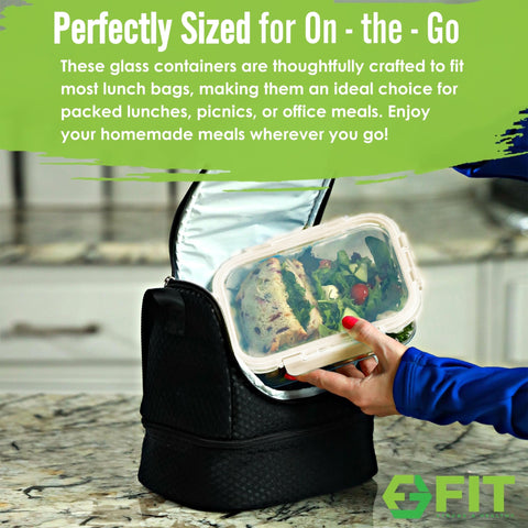 FIT Strong & Healthy durable reusable glass for sustainable meal prep.