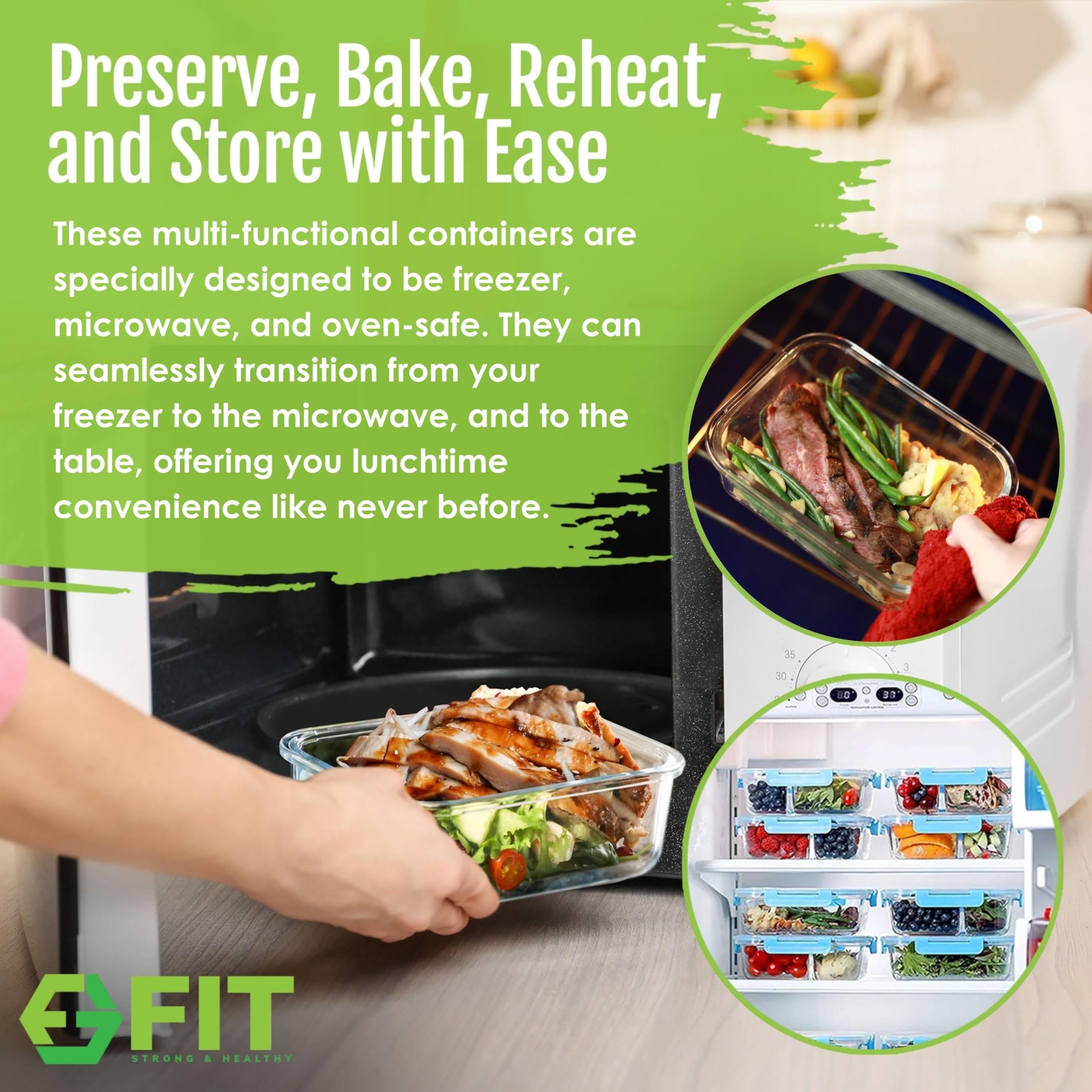 FIT Strong & Healthy three-compartment layout for separated foods and easy planning