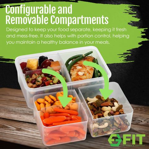 FIT Strong and Healthy dishwasher-safe meal prep container for easy cleanup.