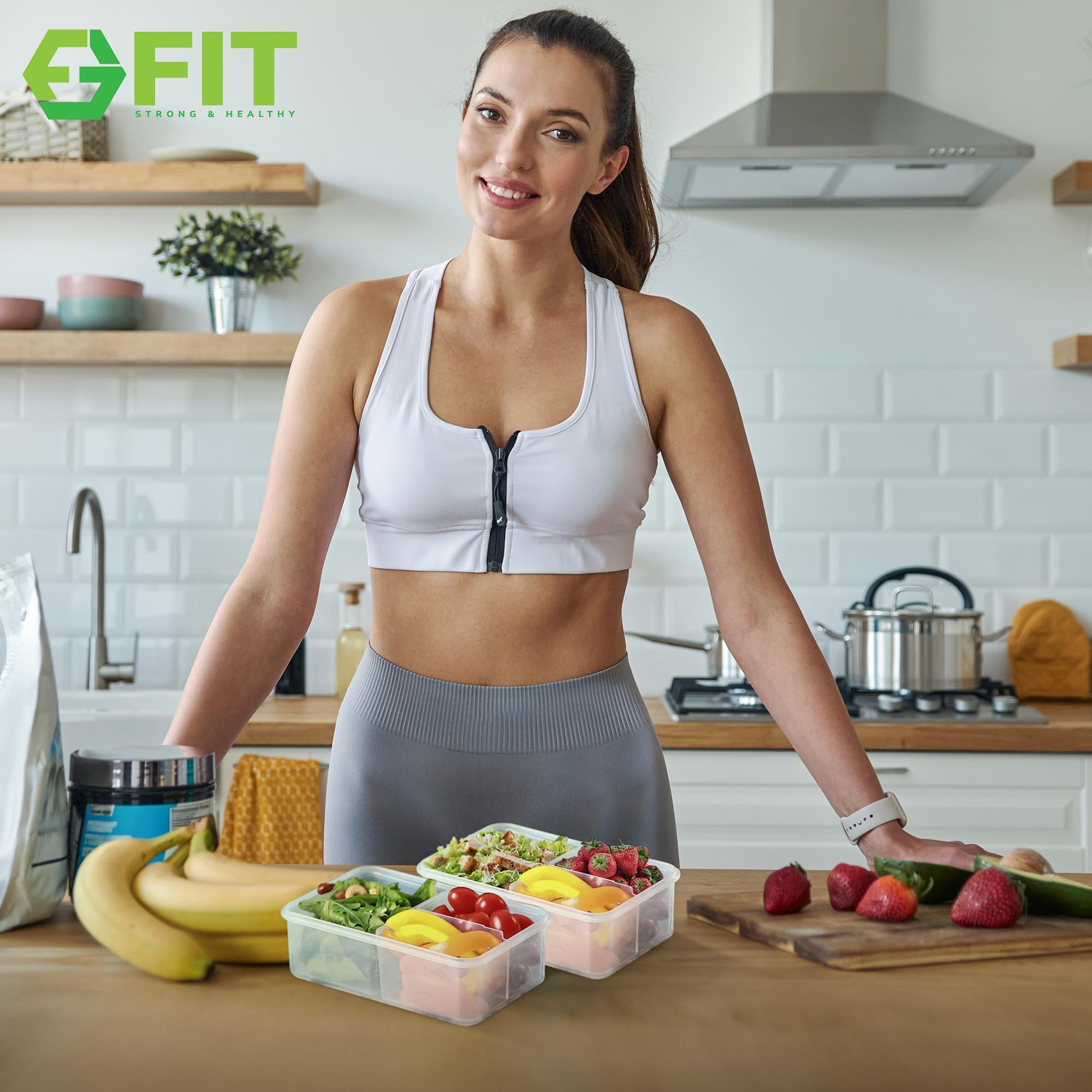FIT Strong and Healthy leak-proof lid protects snacks on the go.