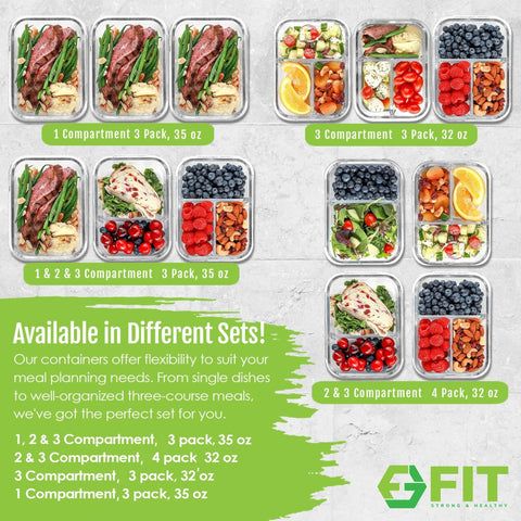 FIT Strong & Healthy top-rack dishwasher-safe containers for easy cleaning.