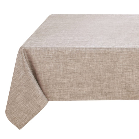 Fitable faux linen tablecloth square nature 54x54, stain-resistant and versatile.