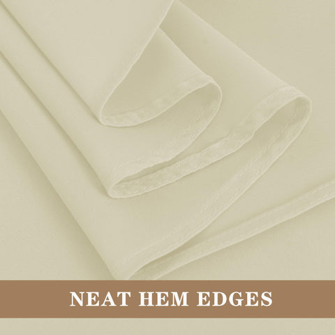 Fitable Ivory tablecloth easy-care: tumble dry low, iron if needed.