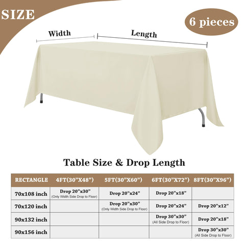 Fitable Ivory tablecloth machine washable for quick event cleanup.