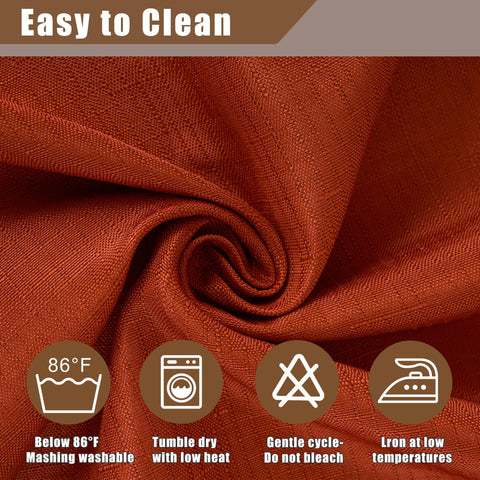 Fitable machine-washable tablecloth after cold-water cleaning with care label visible.
