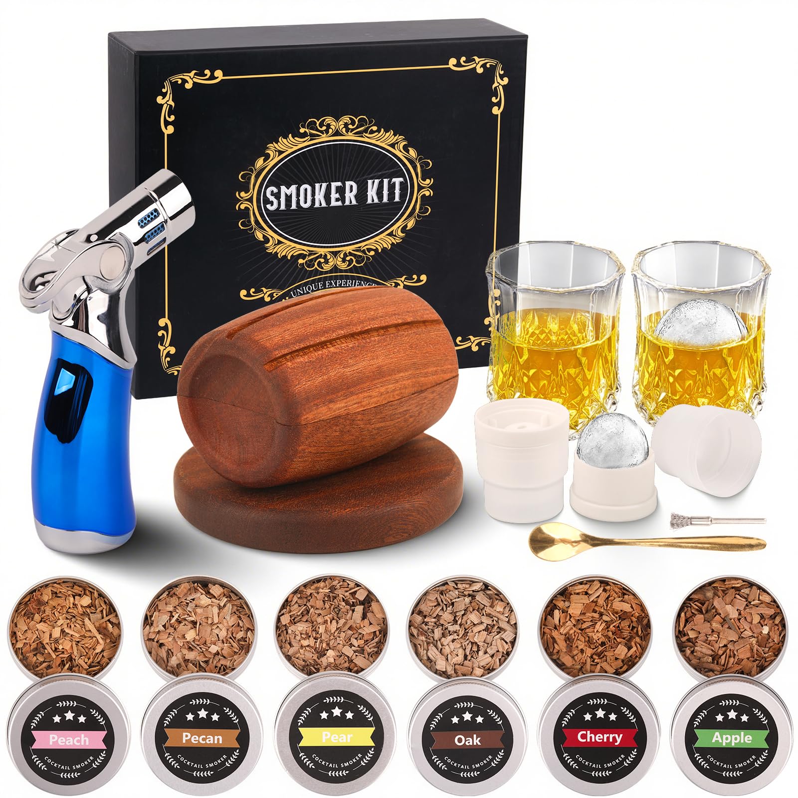 Fitbuter Whiskey Smoker Kit with torch for at-home smoked cocktails.
