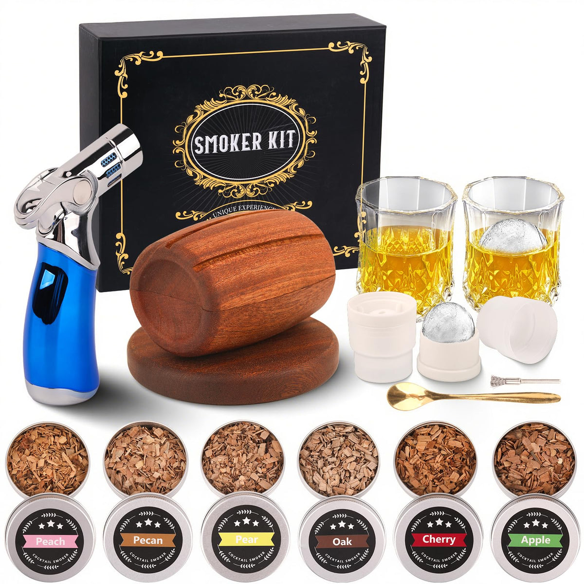 Fitbuter Whiskey Smoker Kit with torch for at-home smoked cocktails.