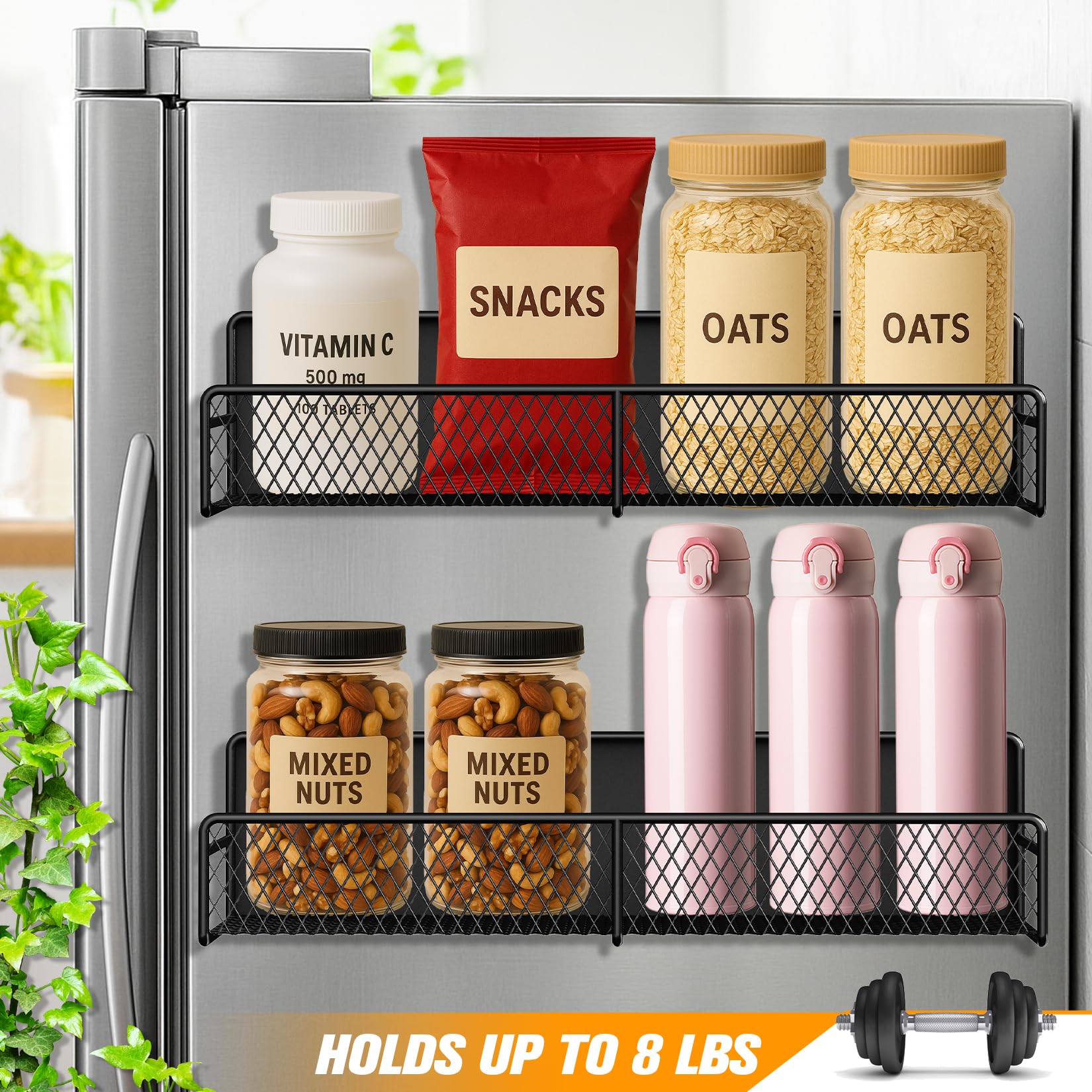FITIMOR fridge rack with four hooks for easy utensil hanging