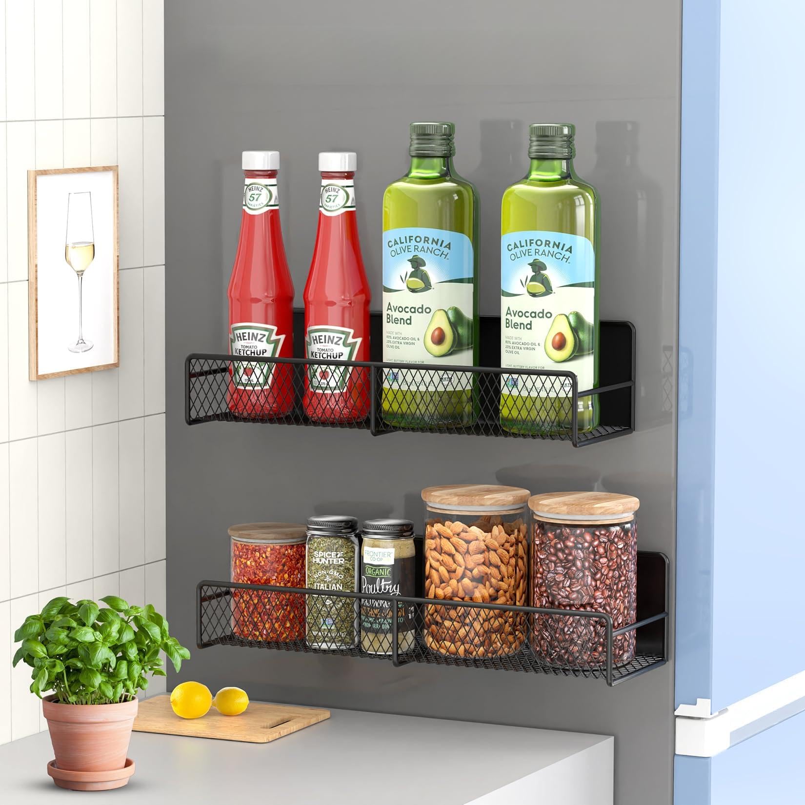 FITIMOR magnetic spice rack on fridge boosts organized storage