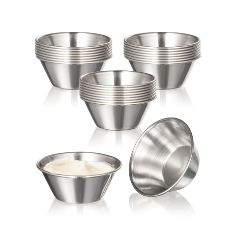 Fit Meal Prep 1.5oz dipping cups for sauces, rust-resistant and durable.