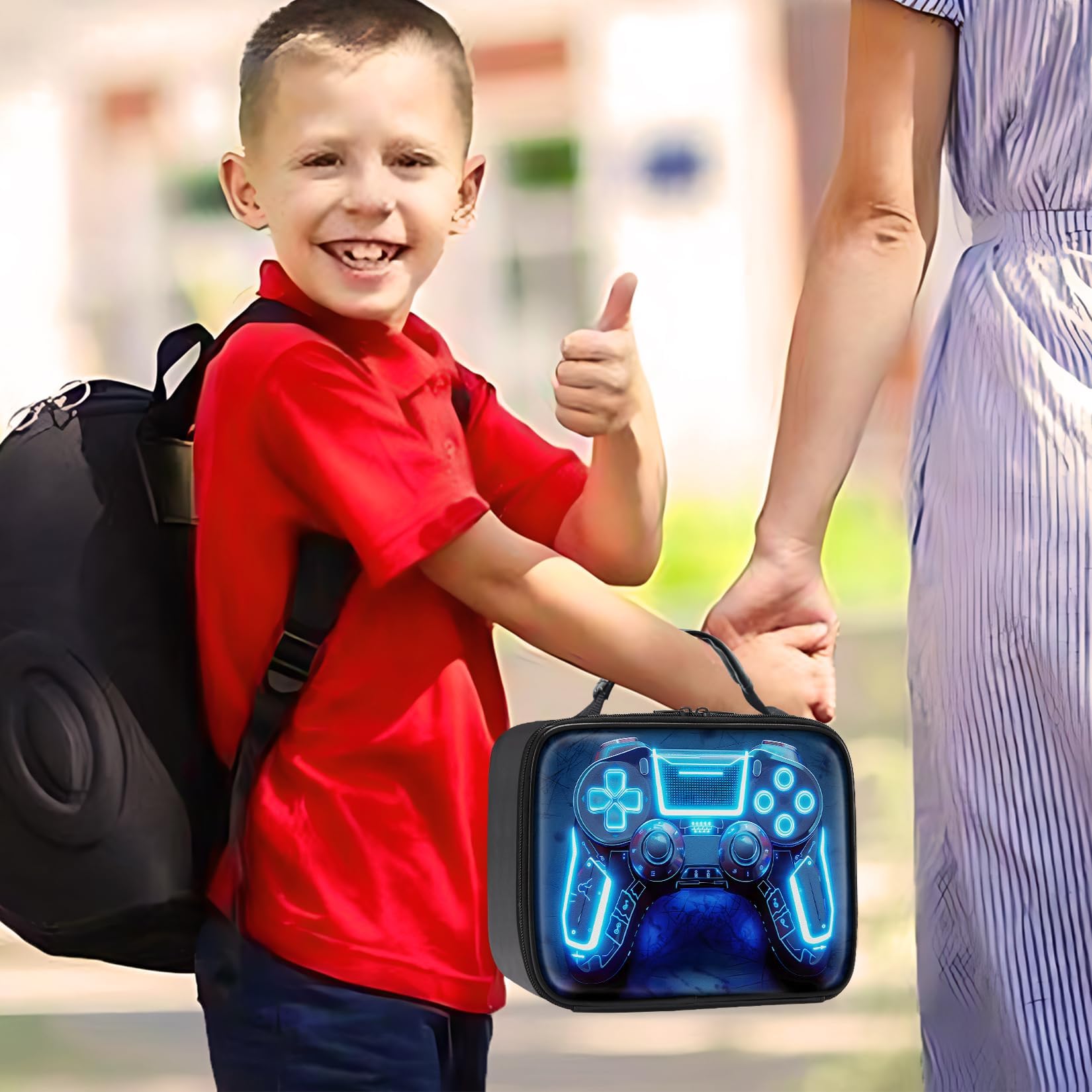 Fitvc Gamer Lunch Box front-view image as a gift idea for young gamers.