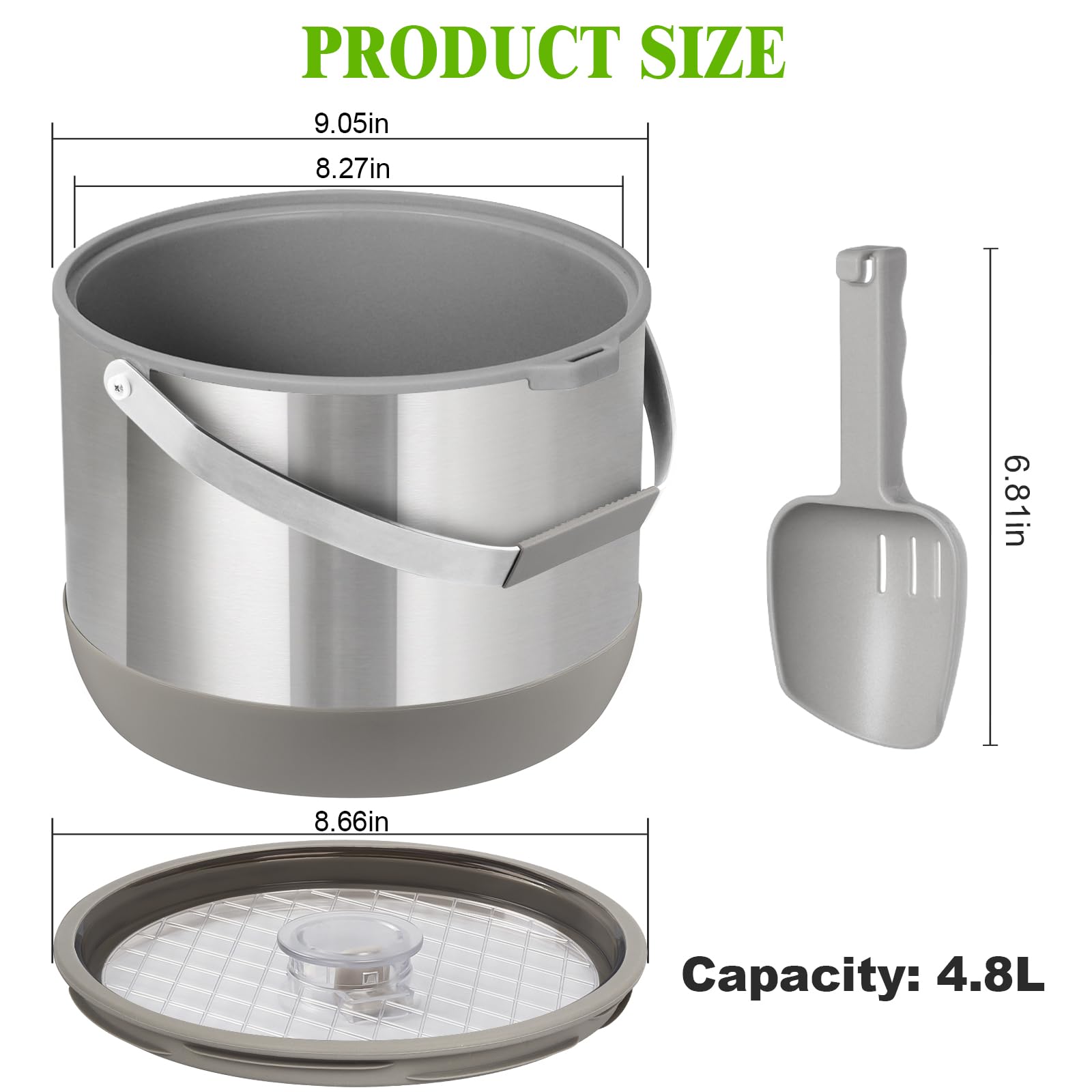 FiveHome ice bucket silicone handles provide secure grip during transport