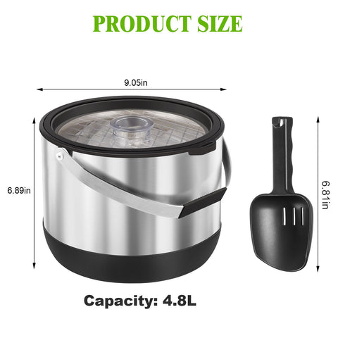 FiveHome ice bucket silicone handles for non-slip carrying.