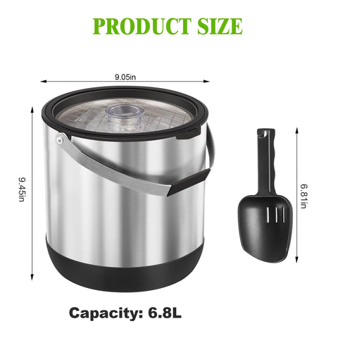 Silicone handles on FiveHome ice bucket provide a comfortable grip and transport ease